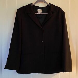Coldwater Creek Jacket Women’s Large Black Straight Preppy